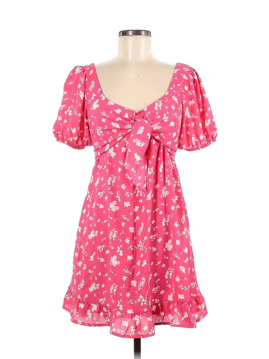 Sienna Sky Dresses & Skirts - NWOT Sienna Sky Hot Pink Floral Tie-Front Mini Dress